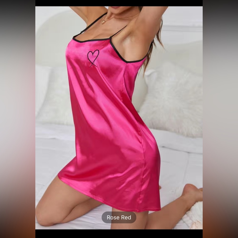 NWOT!! Embroidered Satin Cami Night Sleep Dress, Women's Sleepwear & Loungewear